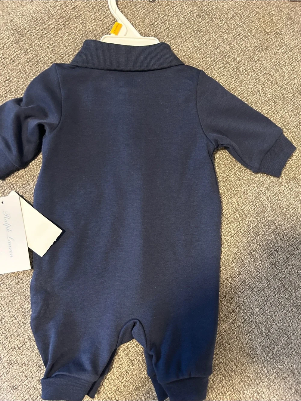 Ralph Lauren Navy Polo Footie with Multicolor Pony Embroidery 50%OFF SEND OFFER